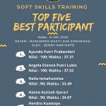 TOP FIVE BEST PARTICIPANTS SOFT SKILLS TRAINING DAY 2
